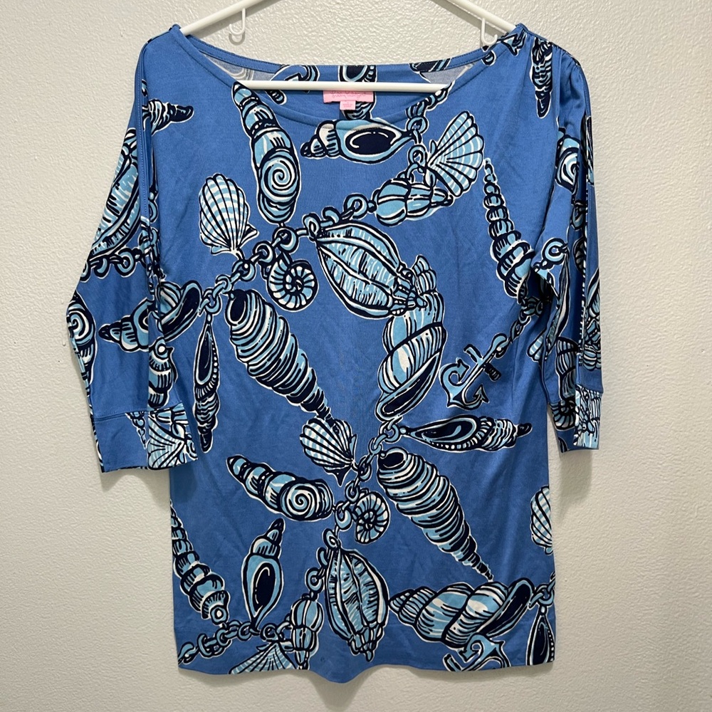 Lilly Pulitzer Fallin in Love print dress size small pink label